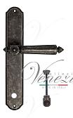 Дверная ручка Venezia на планке PL02 мод. Castello (ант. серебро) сантехническая